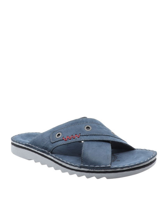 Δερμάτινα Ανδρικά Σανδάλια Blue Navy