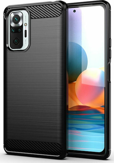 Forcell Carbon Brushed Back Cover Σιλικόνης Μαύρο (Redmi Note 10 Pro)