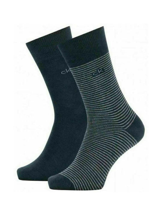 Calvin Klein Men's Solid Color Socks Blue 2Pack