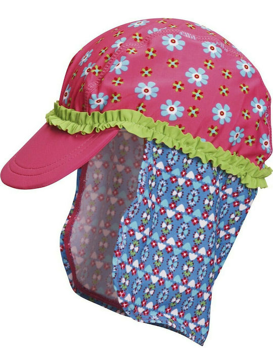 Playshoes Kids' Hat Fabric Sunscreen Flowers Fuchsia