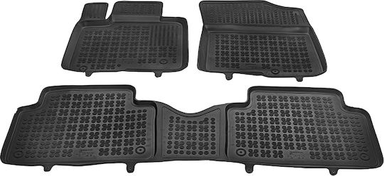 Rezaw Plast Set of Front and Rear Mats 3pcs Tray Type for Kia Sorento 2020+ Black