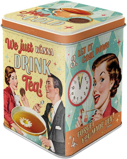 Nostalgic Art Tea Box with Metallic Beige Lid 7.5x7.5x9.5cm