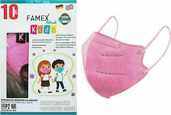 Famex Disposable Protective Mask FFP2 NR Kids Pink 50pcs