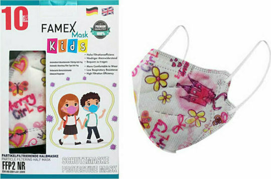Famex Disposable Protective Mask FFP2 NR Kids with Pretty Princess 50pcs