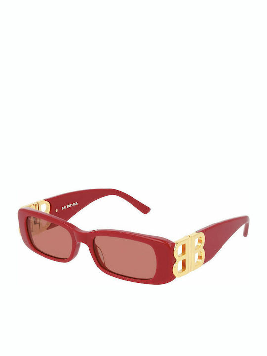 Balenciaga Damen Sonnenbrille mit Rot Kunststof...