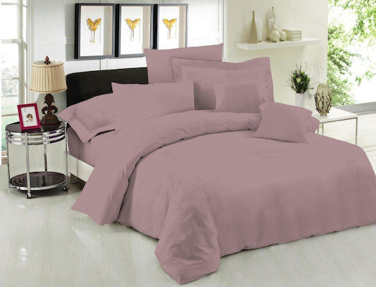Le Blanc Sheet Super-Double with Elastic 160x200+35cm. Wood Rose