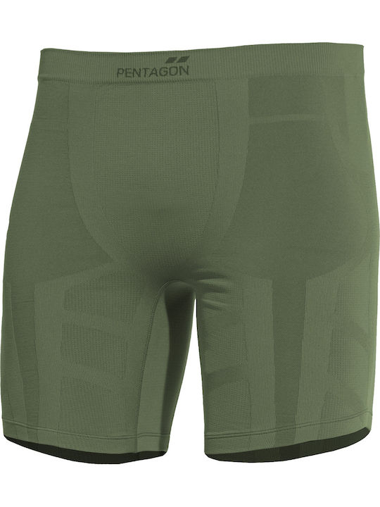 Pentagon Plexis Short Pants Pantaloni termici pentru barbati Verde Verde Camuflaj