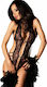 Chilirose Sexy Bodysuit mit Spitze Schwarz / Rot