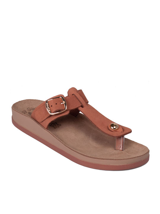 Fantasy Sandals Women's Flat Sandals In Tabac Brown Colour