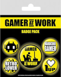 Pyramid International Badge Gamer at Work 5pcs ...