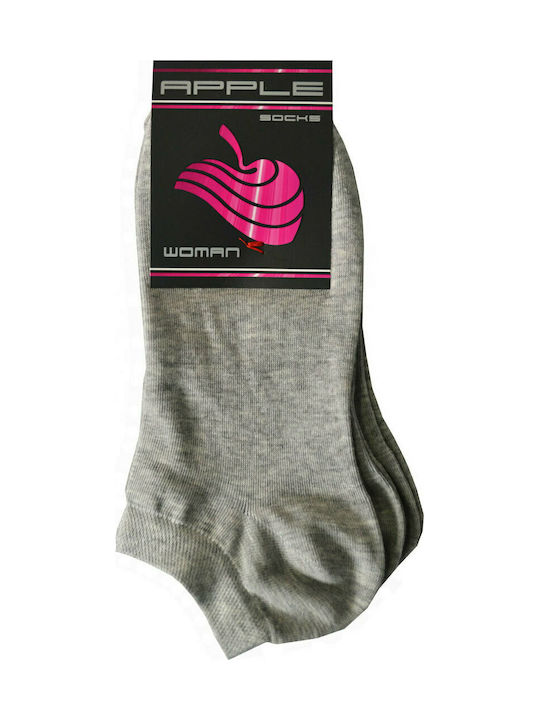 Apple Boxer 0640103L Women's Solid Color Socks Gray 3Pack APP-0640103