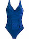 Solano Swimwear Wide Strap Swimsuit Blue