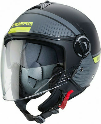 Caberg Riviera V4 Jet Helmet Elite 70 Black Matt/Antracite/Yellow CAB000KRA527