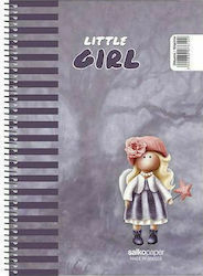 Salko Paper Spiral Notebook Ruled 30 Sheets Little Girl Gray 1pcs