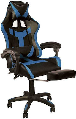 Woodwell BF7860 Artificial Leather Gaming Chair with Footrest Black / Blue