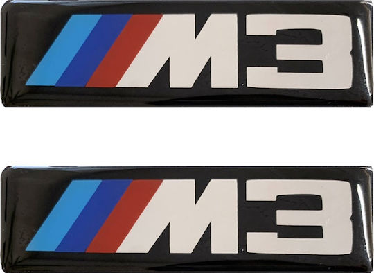 Race Axion M3 Декоративен Знак на Кола Bmw M3 Лого Закрепено за Епоксидна Смола Матове 10x3см 2бр в Черен Цвят LOGO.M3-RXCCA