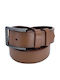 LGD-1757-A Wide Men's Belt Leather Tabac Brown