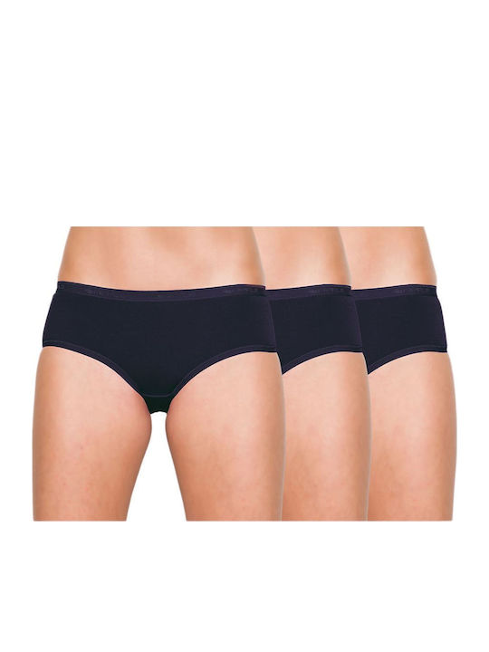Apple Boxer Βαμβακερά Γυναικεία Boxer 3Pack Μαύρα