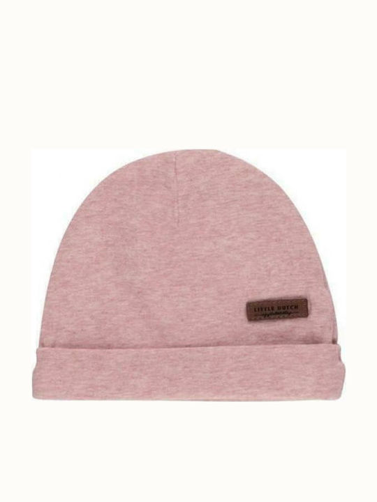 Pink Melange Kinder Mütze Stoff Rosa