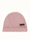 Pink Melange Kinder Mütze Stoff Rosa
