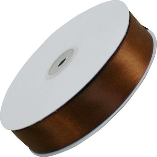 Marhome Satin,σατεν Band Doppelseitig Monochrom Braun 45.5meters mit Breite 25mm