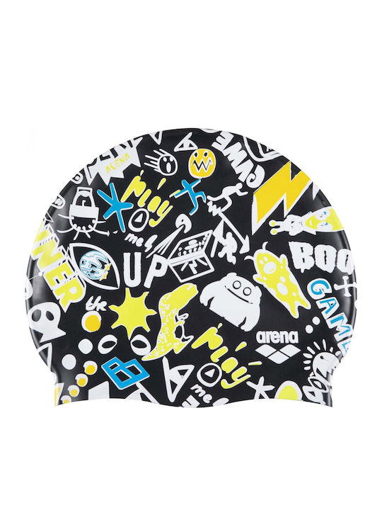 Arena Print Silicone Kids Swimming Cap Multicolour