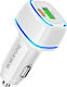 Borofone BZ14A Auto-Ladegerät 20W 3A mit Anschlüssen: 1xUSB 1xType-C Weiß Farbe