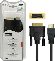 SGL Cable HDMI male - VGA male 5m Μαύρο