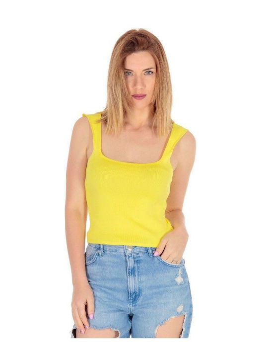 Yellow Sleeveless Ripped Top Yellow