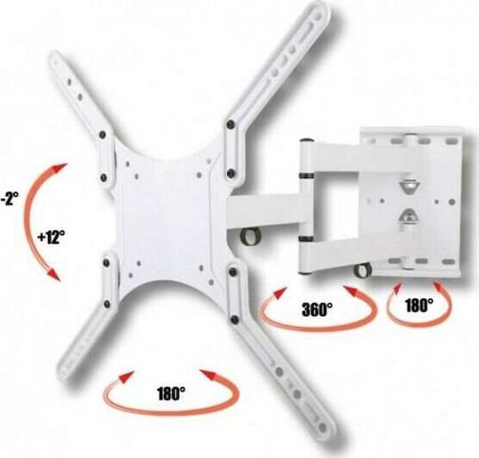 Techly ICA-PLB 136M Wall TV Mount with Arm up to 55" and 45kg White White