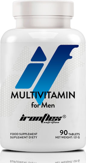 Ironflex Nutrition Multivitamin for Men Πολυβιταμίνη για Ενέργεια, Ενίσχυση του Ανοσοποιητικού & το Νευρικό Σύστημα 90 ταμπλέτες