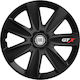 Versaco Car Hubcap Set GTX Carbon with Fiat Emblem 15" 4pcs Black