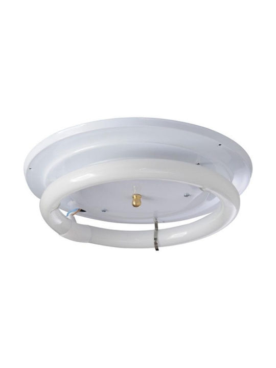 Eurolamp Κλασική Μεταλλική Πλαφονιέρα Οροφής με Ενσωματωμένο LED σε Λευκό χρώμα 34cm