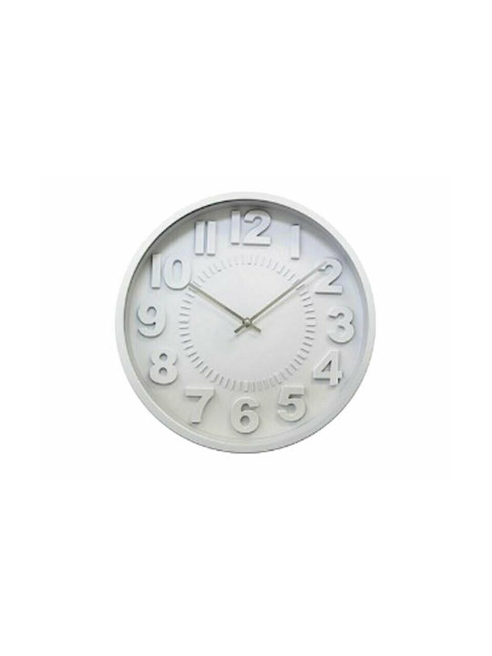 Homeplus Ρολόι Τοίχου Πλαστικό White 41cm