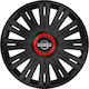 Versaco Car Hubcap Set Active RR with Nissan Emblem 15" 4pcs Red