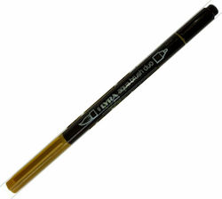 Lyra Aqua Brush Duo Μαρκαδόρος Σχεδίου Καφέ 4mm