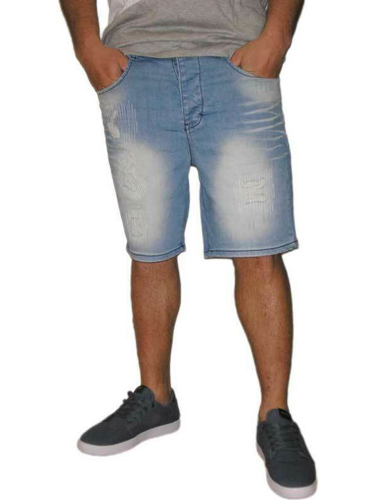 Humor Men's Denim Monochrome Shorts Blue