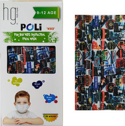 Poli HG Kids Wired Boys Μάσκα Προστασίας για Παιδιά 9-12 ετών με Logos 10τμχ