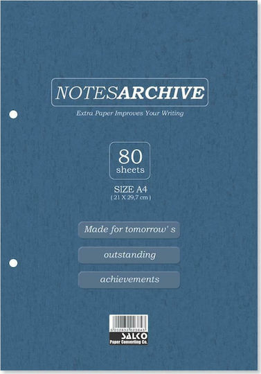 Salko Paper Caiet Cu Dungi A4 80 Foi De Hârtie Albastru