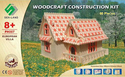 Anelixi Wooden Construction Toy Assembled Construction: European House for 8+ years