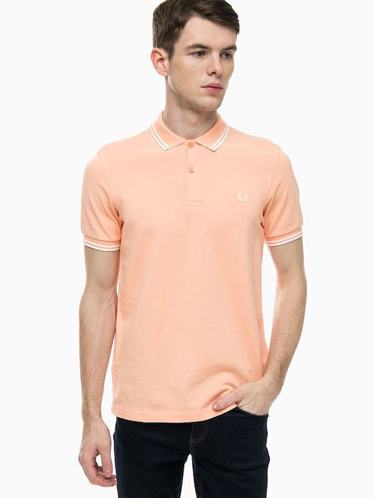 Fred Perry Men's Short Sleeve Blouse Polo Salmon