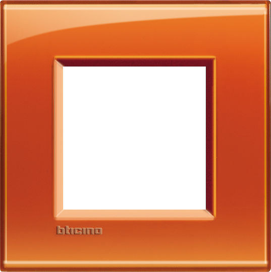 Legrand Bticino Living Light Πλαίσιο Διακόπτη 1 Θέσης Κάθετης Τοποθέτησης 2 Στοιχείων σε Πορτοκαλί Χρώμα LNA4802OD