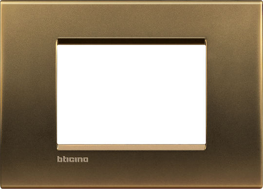 Legrand Bticino Living Light Switch Frame Horizontal Installation 3 Elements in Bronze Color LNA4803BZ
