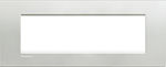 Legrand Bticino Living Light Horizontal Switch Frame Silver 7 Στοιχείων LNA4807AG