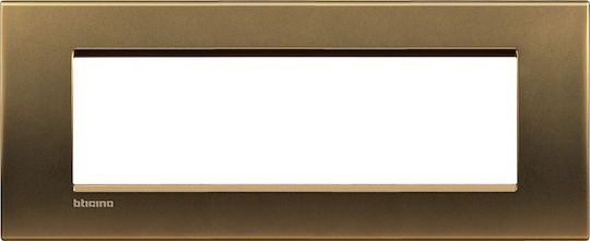 Legrand Bticino Living Light Switch Frame Horizontal Installation 7 Elements in Bronze Color LNA4807BZ