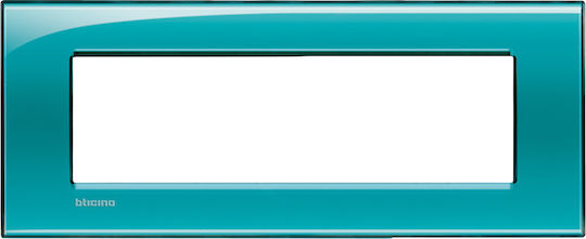 Legrand Bticino Living Light Switch Frame Horizontal Installation 7 Elements in Turquoise Color LNA4807VD