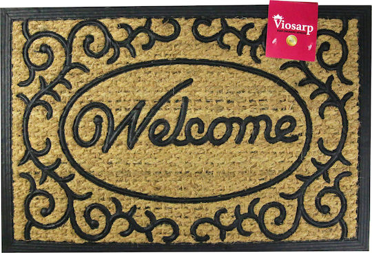 Viosarp Doormat Made of Coconut Tree with Non-Slip Backing Beige 40x60cm