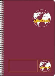 Globus Spiral Notebook Ruled B5 2 Subjects Classic G201 Red 1pcs