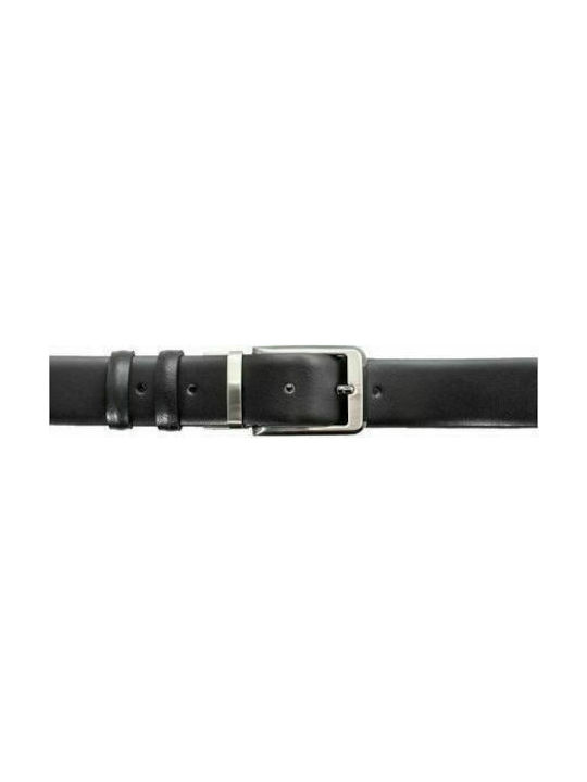 KOUROS-Leather Belt Classic Double-Sided Pompé Belt-3,5cm-Black