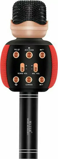 WSTER Безжично Микрофон Караоке Системи WS2911 829114 WS-2911 Червен
